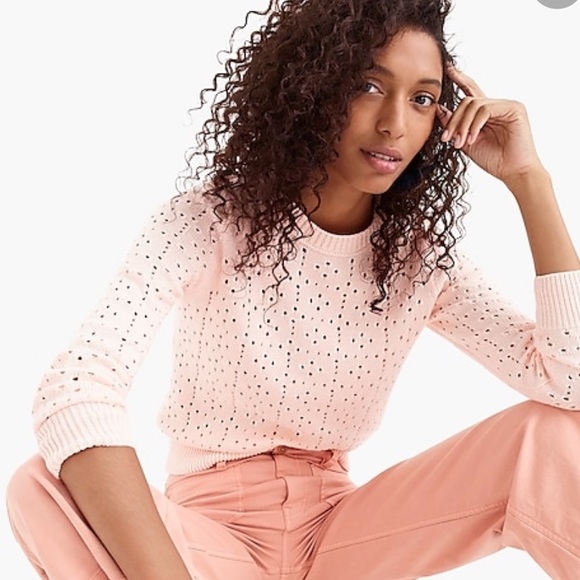 J. Crew | Sweaters | J Crew Point Sur Pink Pointelle Sweater 625 | Poshmark